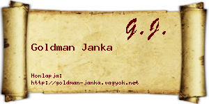 Goldman Janka névjegykártya